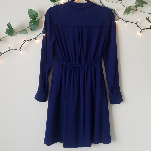 Madewell Blue Silk Cinema Dress - Picture 4 of 5